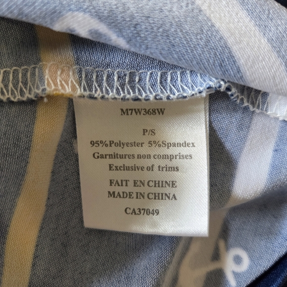 ⭐️Marie Claire Nautical Anchor Print Tank Top - Yellow and Navy Size Small - Picture 4 of 5